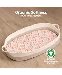 KeaBabies Bassinet Sheet for Baby Girls, Boys, 2-Pack Soothe Fitted Sheets, Bedside Mattress