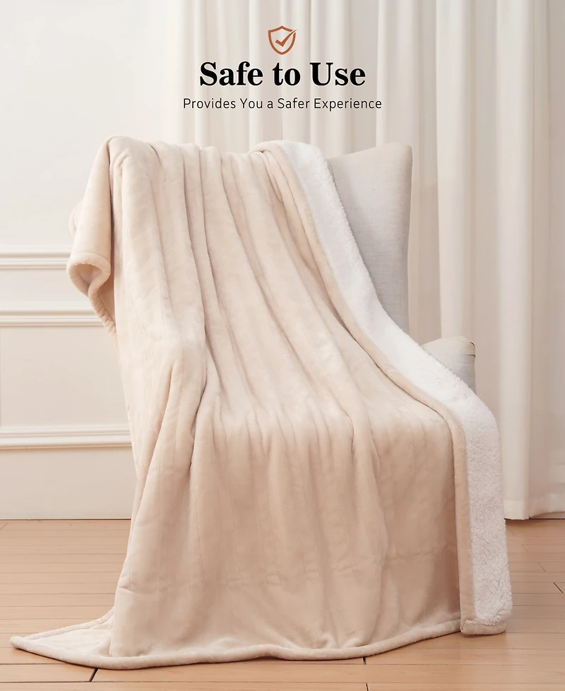 Sealy Heated Flannel and Sherpa Blanket