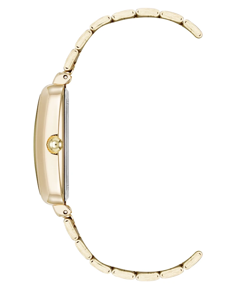 Anne Klein Women's Quartz Petite Rectangular Gold-Tone Stainless Steel Watch, 23mm