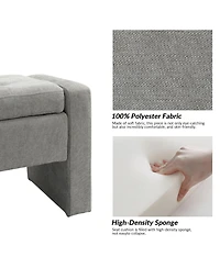 Hulala Home Casio Upholstered 55.1" Wide Storage Bench with Button-tufted Design