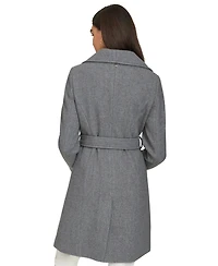 Calvin Klein Women's Double-Breasted Belted Coat