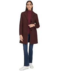 Calvin Klein Women's Single-Breasted Notched-Collar Coat