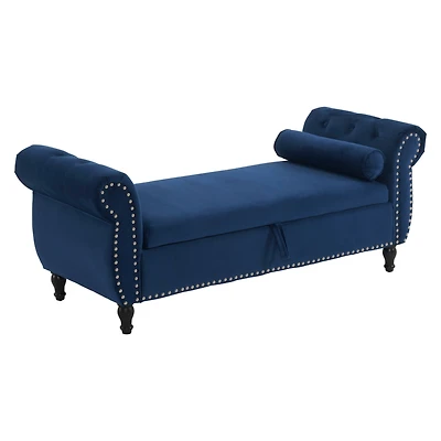 Streamdale Navy Multipurpose Ottoman with Pillow