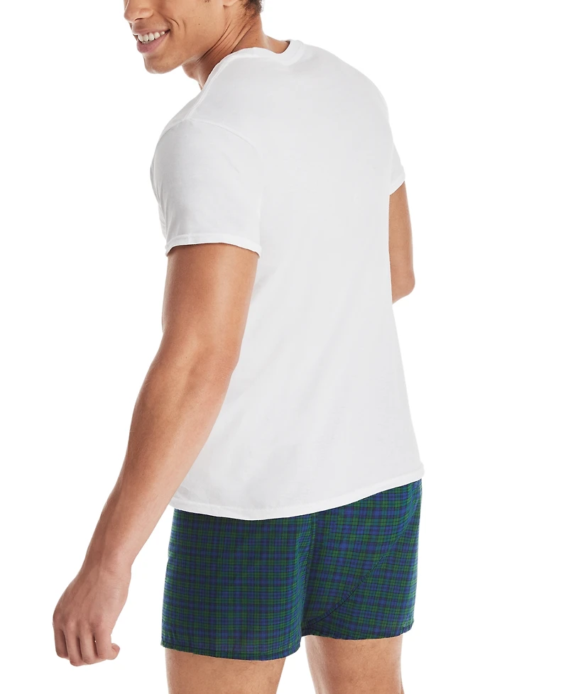 Hanes Men's 5-Pk. Ultimate FreshIQ Tartan Print Woven Boxers