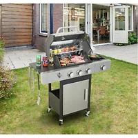 Streamdale Furniture 3-Burner Propane Gas Grill, 37230BTU with Enameled Cast Iron Grids