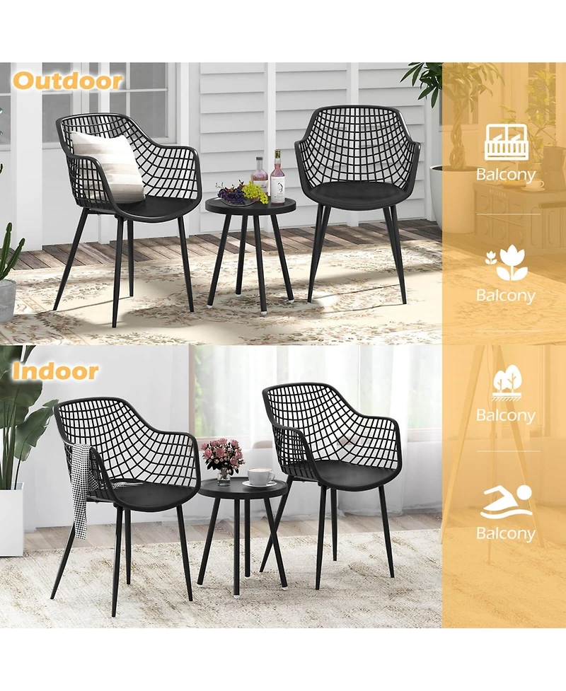 Costway 3 Piece Patio Bistro Set All Weather Heavy Duty Table and Chairs of 2