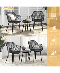 Costway 3 Piece Patio Bistro Set All Weather Heavy Duty Table and Chairs of 2
