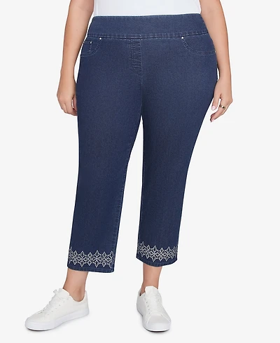 Ruby Rd. Plus Pull on Extra Stretch Foiled Jeans