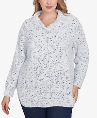 Ruby Rd. Plus Speckled Chenille Eyelash Pullover Sweater