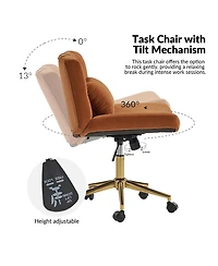 Hulala Home Sinclair Modern Office Chair with Sgs International Certified Stainless Steel Gas Spring
