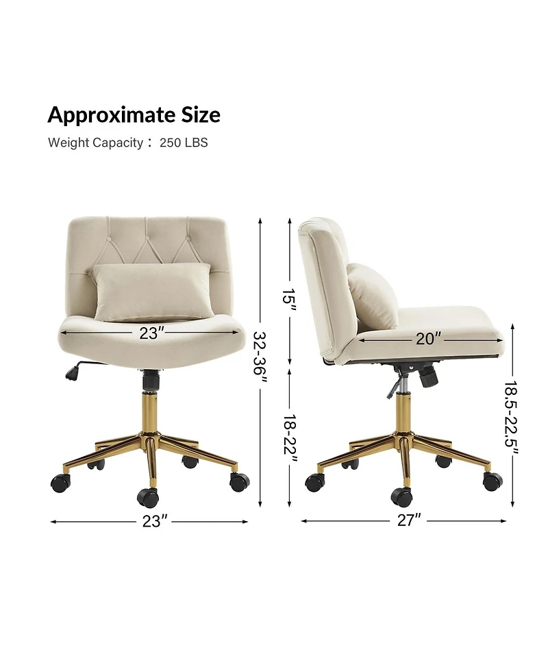 Hulala Home Sinclair Modern Office Chair with Sgs International Certified Stainless Steel Gas Spring