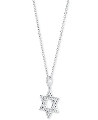 Diamond Star of David Pendant Necklace (1/4 ct. t.w.) 14k White or Yellow Gold, 16" + 2" extender