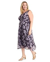 Maggy London Plus Size Sleeveless Jacquard Midi Dress