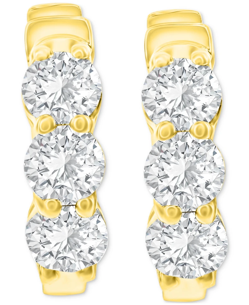 Diamond Hoop Earrings (1-1/2 ct. t.w.) in 14k White or Yellow Gold