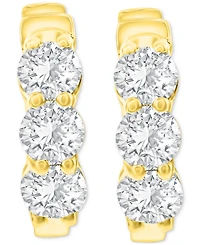 Diamond Hoop Earrings (1-1/2 ct. t.w.) in 14k White or Yellow Gold