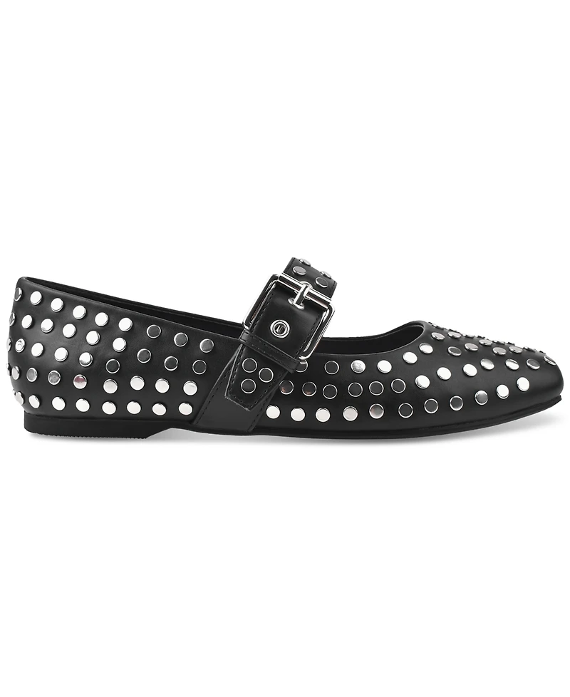 Dv Dolce Vita Women's Mellie Buckle Strap Studded Mary Jane Flats