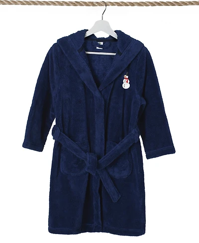 Linum Home Kids Snowman Super Plush Double Brushed Hooded Bathrobe