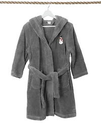 Linum Home Kids Snowman Super Plush Double Brushed Hooded Bathrobe