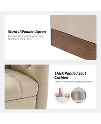 Gabriel Mid-Certury Modern Genuine Leather Swivel Club Chair with