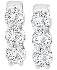 Diamond Huggie Hoop Earrings (1 ct. t.w.) 14k White or Yellow Gold
