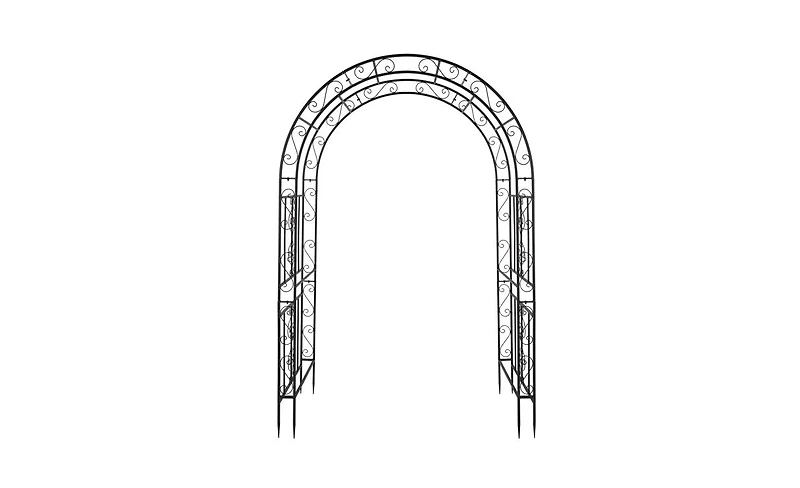 Slickblue Double Layer Iron Art Arc Top Stylish and Durable Decorative Piece for Home or Garden