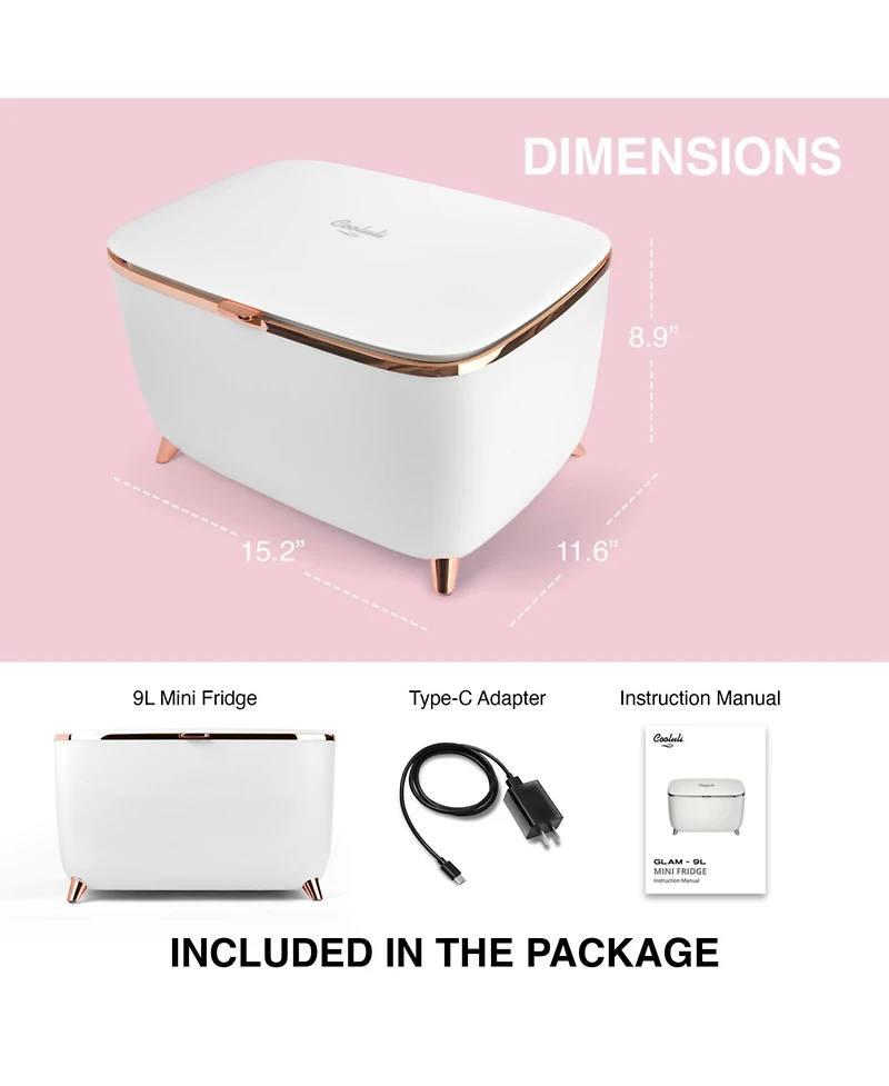 Cooluli Glam 9L Mini Skincare Fridge