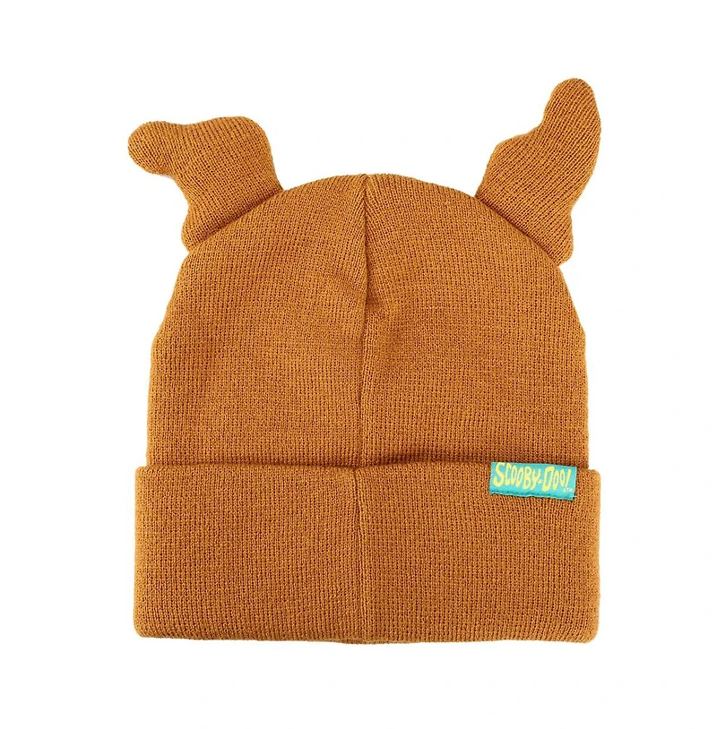 Scooby Doo Men's Embroidered Brown Acrylic Knit Cuff Beanie