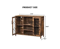 gaomon Wine Bar Cabinet with Led Light,Home Coffee Cabinet with Wine and Glass Rack,Kitchen Buffet Sideboard with Storage,Liquor Cabinet for Bar,Dinin