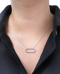 2-Pc. Set Diamond Open Link Pendant Necklace & Matching Hoop Earrings (1/6 ct. t.w.) in Sterling Silver, Created for Macy's