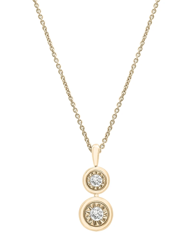 2-Pc. Set Diamond Circle Cluster Pendant Necklace & Matching Dangle Earrings (1/3 ct. t.w.) in Sterling Silver or 14k Gold-Plated Sterling Silver, Cre