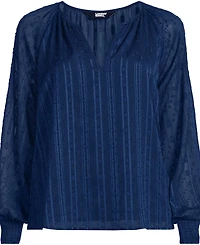 Lands' End Women's Clip Dot Chiffon Blouse