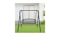 Slickblue 1184647cm Iron Art With Iron Chain Vertical Bar Backrest 200kg Iron Swing BlackA A¼E Swing frames not includedA A¼a€°