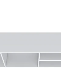 Fm Furniture Tubac Tv Rack in Melamine With Open Storage, White