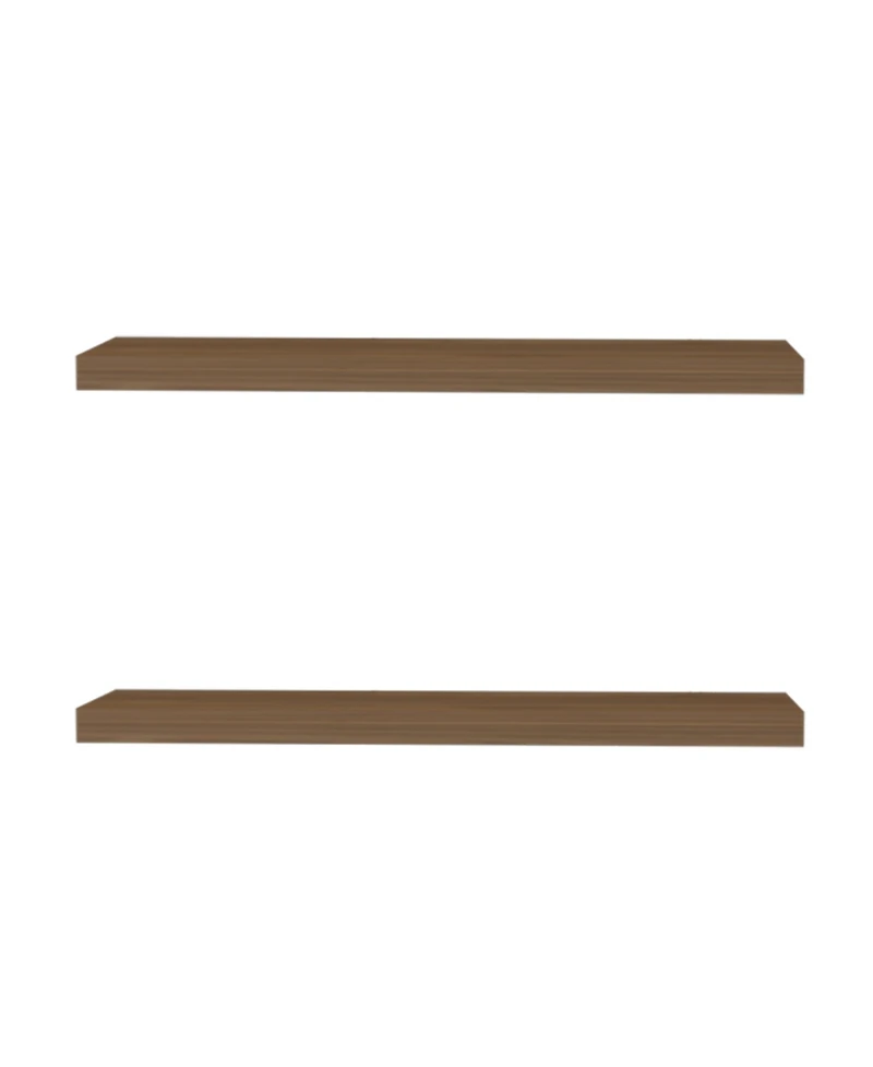 Fm Furniture Iva Floating Shelf in Melamine x2,Mahogany