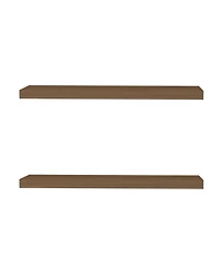 Fm Furniture Iva Floating Shelf in Melamine x2,Mahogany