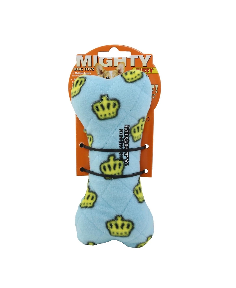 Mighty Medium Bone Blue, Durable Squeaky Dog Toy