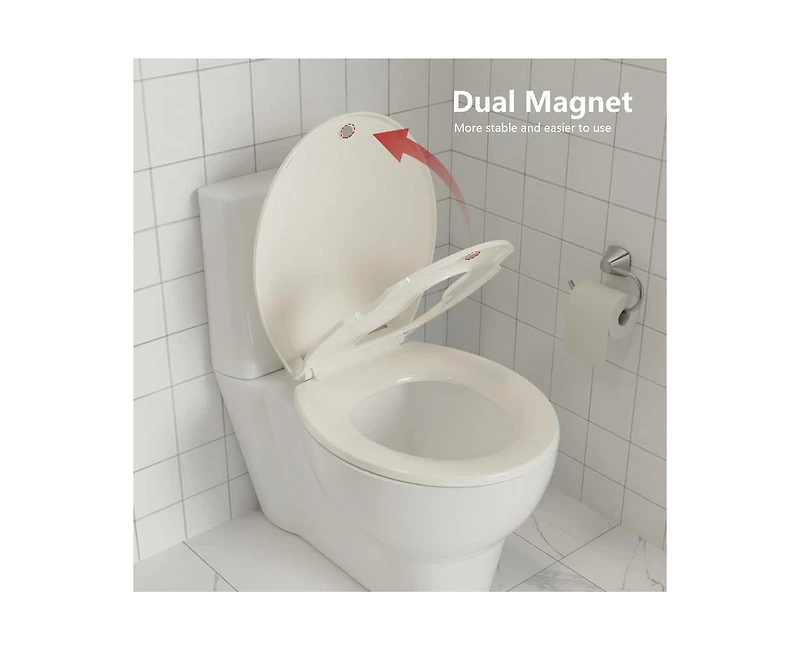 gaomon Toilet Seat Round,Toilet Seat with Toddler Seat Built in, Potty Training Toilet Seat Round Fits Both Adult and Child, with Soft Close
