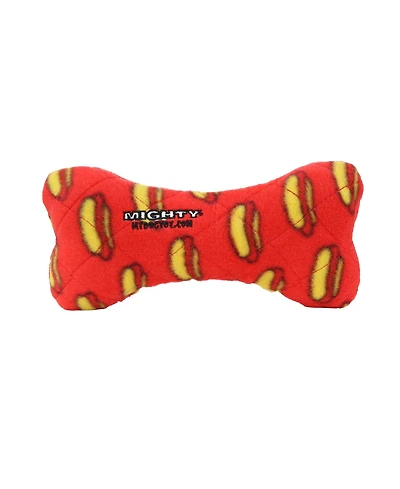 Mighty Medium Bone Red, Durable Squeaky Dog Toy