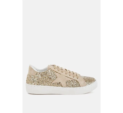 Shinding Glitter Star Chunky Sneakers Women