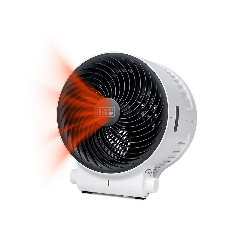 Black+Decker Dual Function Desktop Heater & Fan, 3 Settings, 750W/1500W Space Heate, White