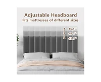 gaomon Bed Frame Modern Velvet Upholstered 11 Inch Bed Frame with Headboard No Box Spring Needed, Gray