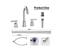 gaomon Bathroom Faucet, Bathroom Sink Faucet, 8 Inch Bathroom Faucet for Sink 3 Hole with Stainless Steel Pop-up Drain for Your Bathroom