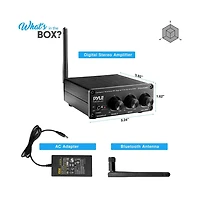 Pyle Compact Bluetooth Stereo Power Amplifier With Rca Input & Banana Speaker Terminals, 200 Watt
