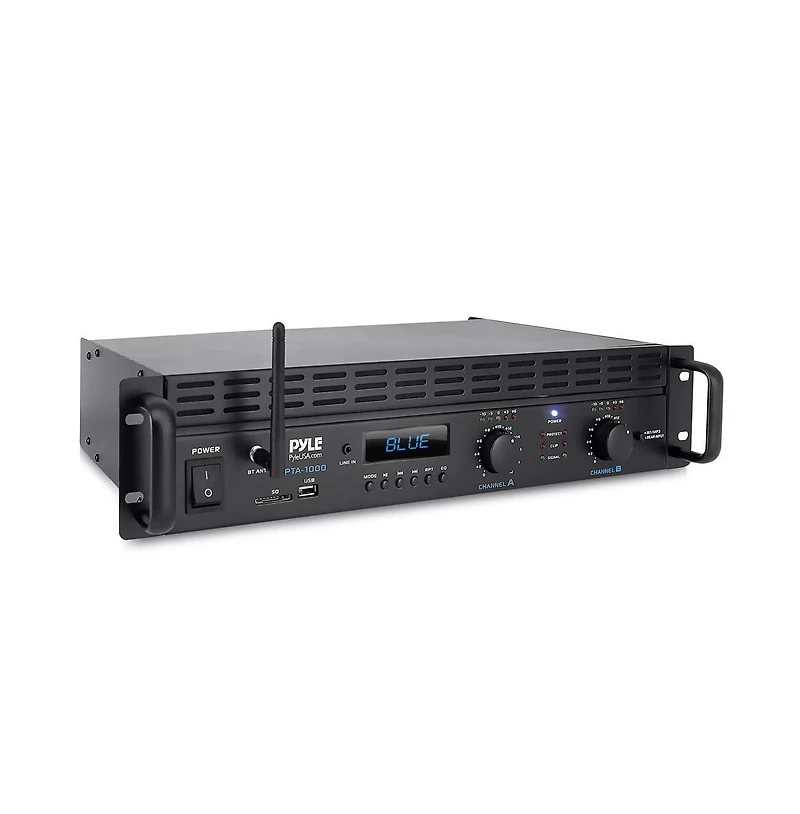 Pyle 2-Channel Bluetooth Pro Audio Amplifier With Rack Mount & Bridge Mode, 2000 Watt