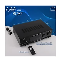 Pyle Home Theater Wireless Bluetooth Streaming Receiver Amplifier With Fm/Usb, 200 Watt