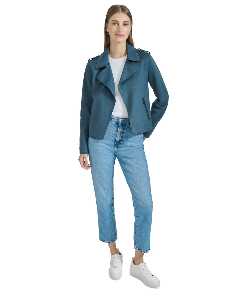 Andrew Marc Sport Women's Draped Faux-Suede Moto Jacket