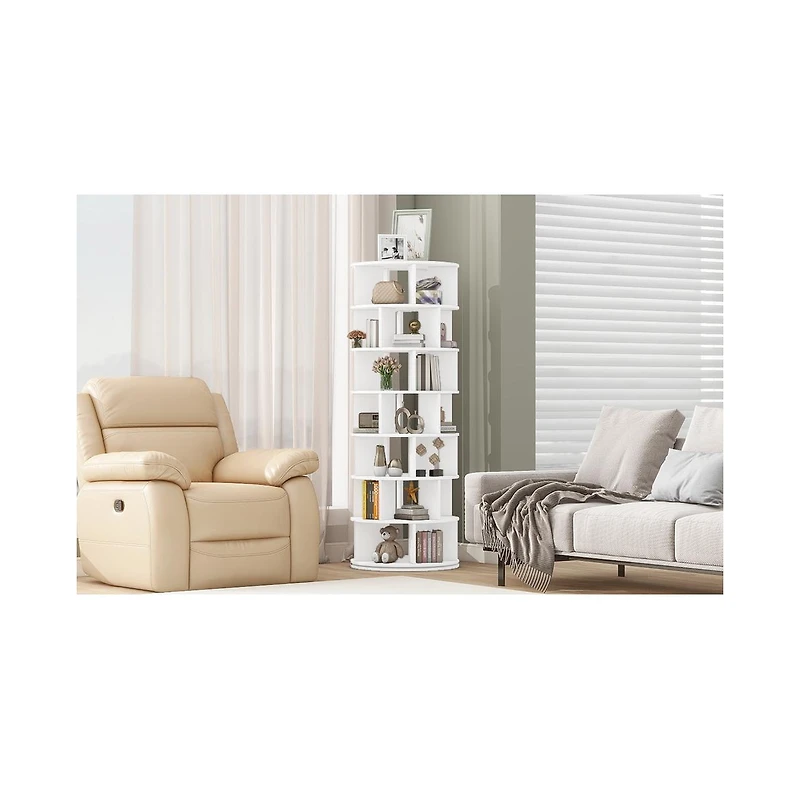 Streamdale Furniture 7-Tier Rotating Shoe Tower 360 Carousel Organizer
