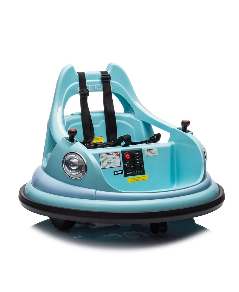 Streamdale Kids' 12V Bumper Car with Remote, Led, Bluetooth, Spin, Padding