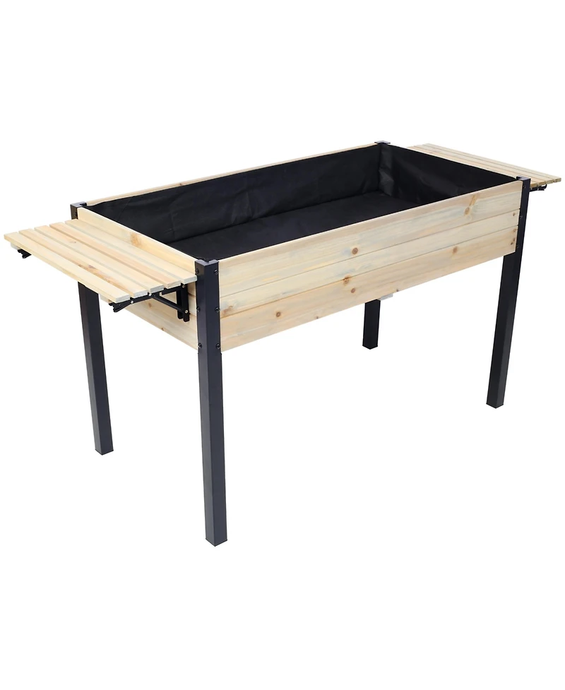 Streamdale Metal Leg Raised Garden Box with Folding Shelf