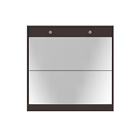 Streamdale Furniture Mirror Shoe Cabinet with 2 Tier Drawers